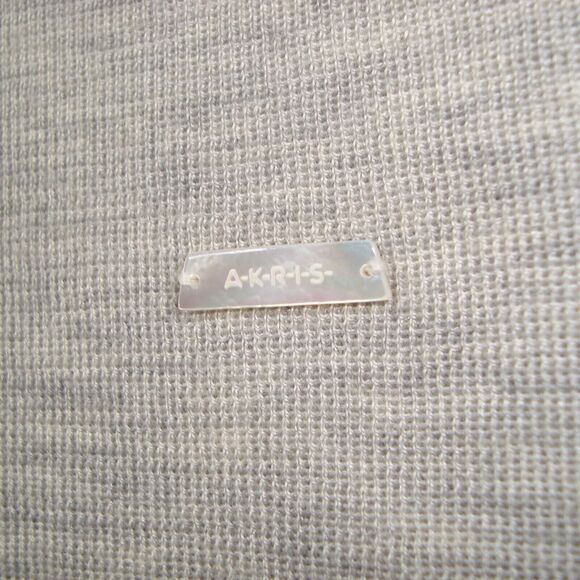 A-K-R-I-S- Womens Cashmere Silk Blend Mock Neck Sweater w/Sheer Stripe L/XL - Picture 8 of 11